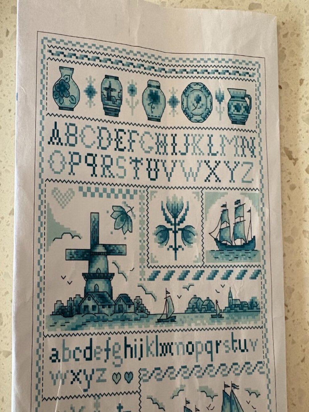 Dutch Windmill Cross Stitch Sampler kit
